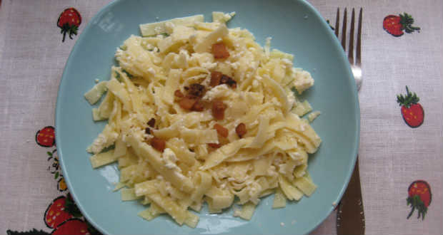 Túrós csusza recept