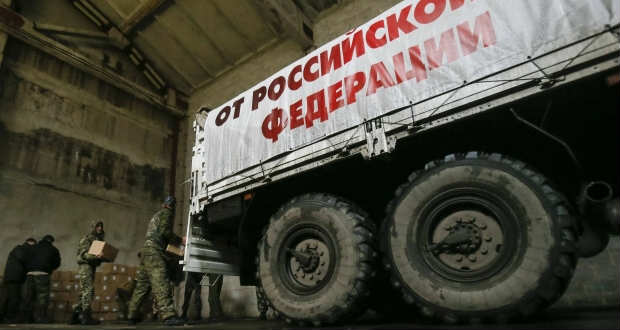 Két konvojnyi orosz segélyszállítmányt vittek a Donyec-medencébe