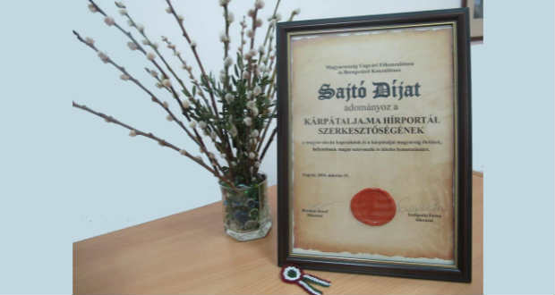 Sajtódíjas a Kárpátalja.ma