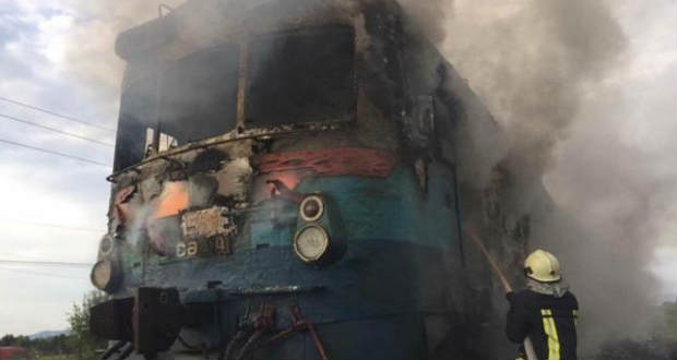 Kigyulladt egy mozdony Kárpátalján
