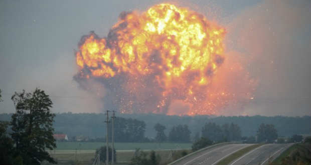Hatalmas lőszerraktár robbant fel Közép-Ukrajnában