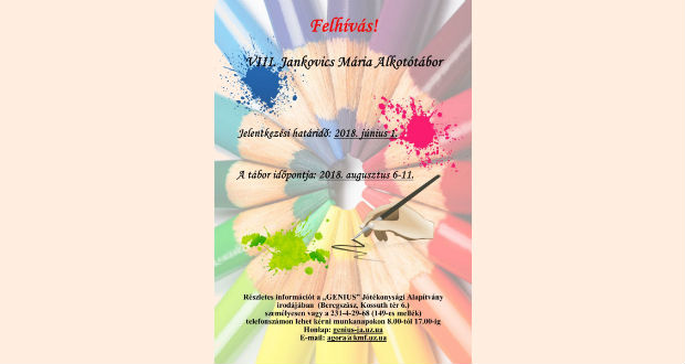 VIII. Jankovics Mária Alkotótábor – 2018 felhívás