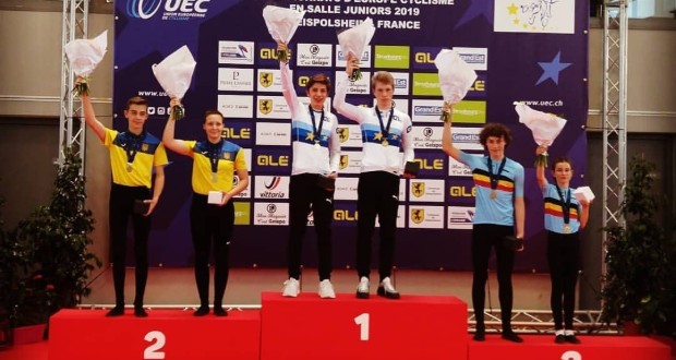 Ezüstérmes a nagyberegi vegyes páros a Teremkerékpár Junior Európa Bajnokságon