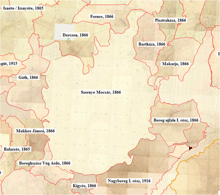 A Szernye-mocsár településeinek nemzetiségi összetétele 1880 és 1910 között