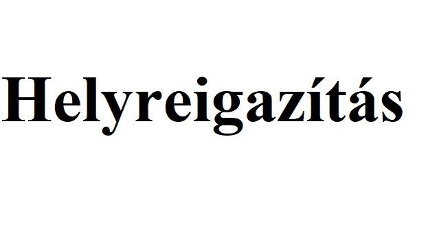 Helyreigazítás