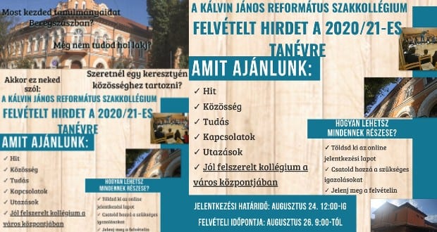Felvételt hirdet a Kálvin János Református Szakkollégium