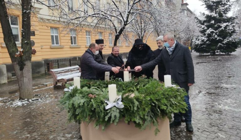 Advent candle lighting in Beregszász