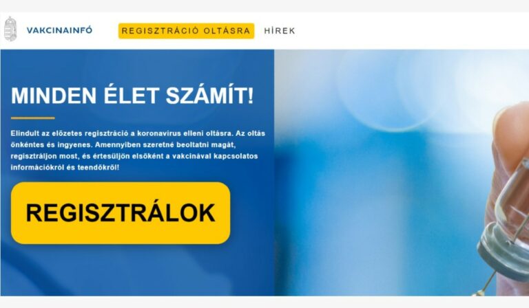Holnaptól a Magyarországon élő külföldiek is regisztrálhatnak a védőoltásra