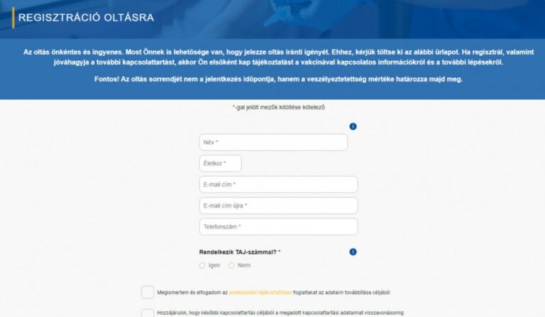 Holnaptól jelentkezhetnek védőoltásra Magyarországon a külföldön élő magyarok