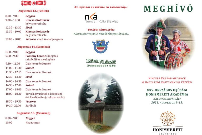 XXV. alkalommal rendezik meg az Országos Ifjúsági Honismereti Akadémiát