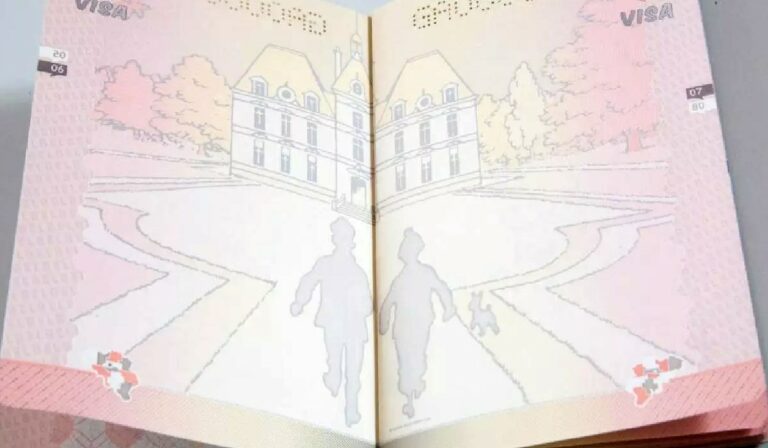 A belga útlevél lapjaira kerül Tintin