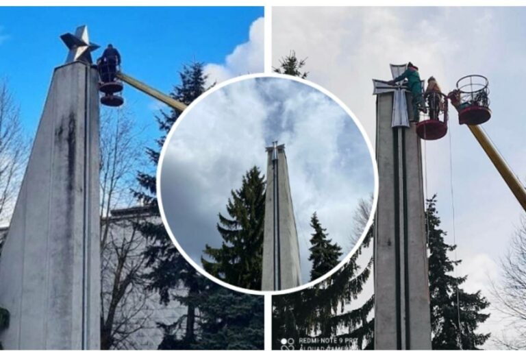 Keresztre cserélték a szovjet csillagot Huszton