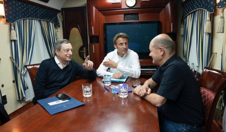 Megérkezett Kijevbe Emmanuel Macron, Olaf Scholz és Mario Draghi