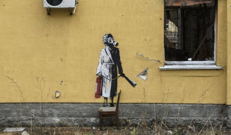 Megpróbálták ellopni Banksy művét Kijev elővárosában