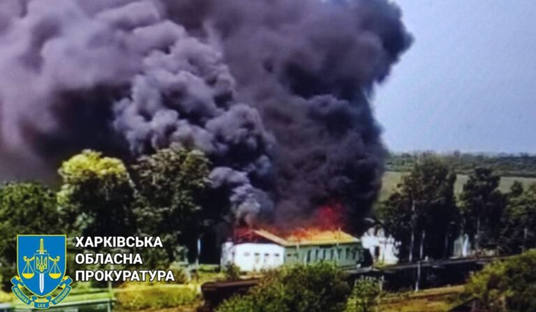 Russians shell and destroy railway station in Kharkiv region