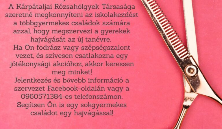 Jótékonysági hajvágás – várják a fodrászok jelentkezését
