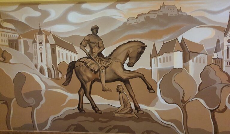 Kárpátalja ma: falfestmény Munkács védőszentjéről