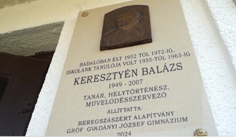 Emléktáblát avattak Keresztyén Balázs tiszteletére Badalóban