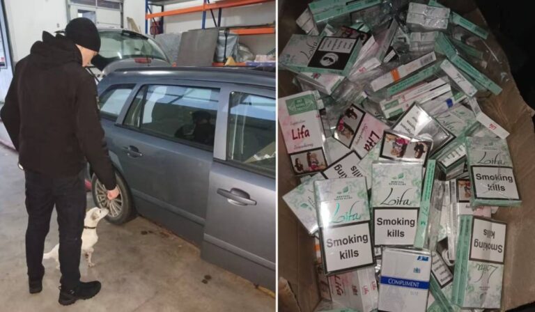 Több mint 400 csomag cigarettát találtak egy autóban Ungvárnál