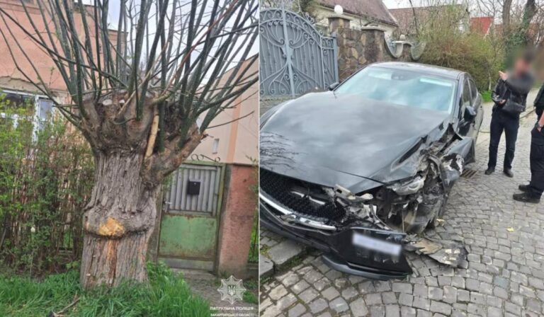 Fának csapódott egy autó Ungváron