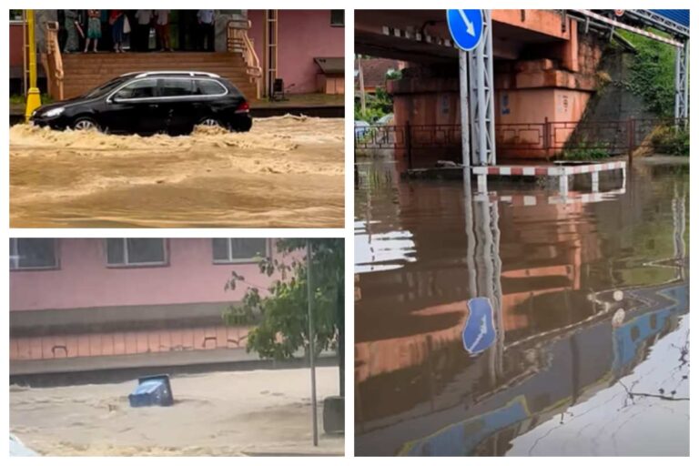 Víz alá kerültek Ungvár utcái a heves esőzések miatt