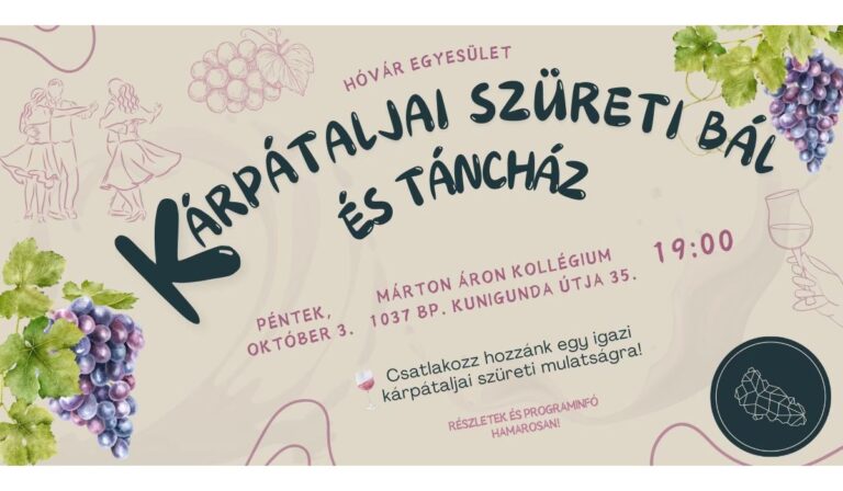 Kárpátaljai szüreti bált rendeznek Budapesten