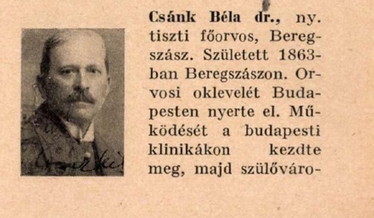 Kárpátalja anno: Csánk Béla beregszászi tisztifőorvos
