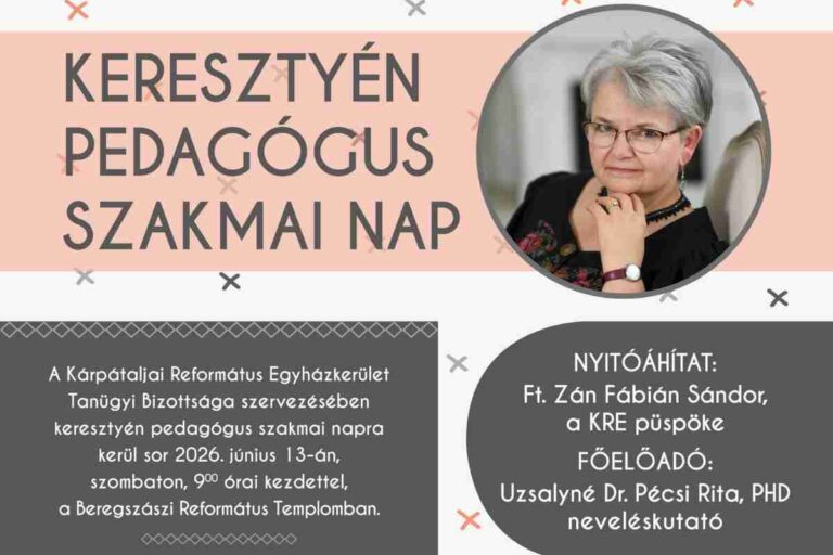 Keresztény pedagógus szakmai napot szerveznek Beregszászban